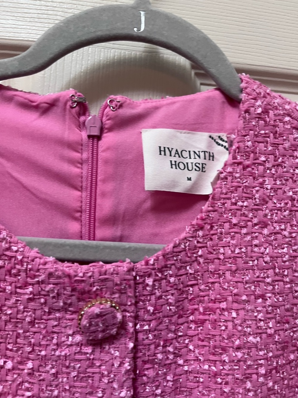Tuckernuck Pink Tweed Button-Front Mini Dress - Picture 4 of 7